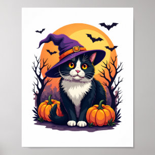 Poster Figurino De Abóbora De Abóbora De Gato Negro Para