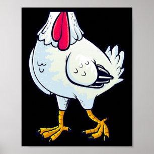 Poster Figurino de frango Corpo Engraçado Fazenda Engraça
