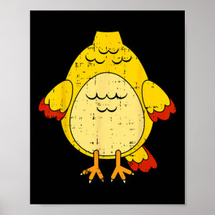 Poster Figurino de frango Fácil e Fácil Presente no Dia d