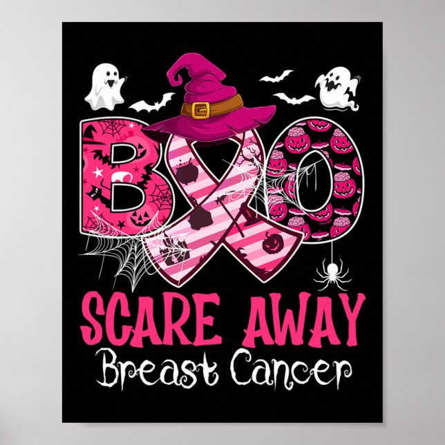 Poster Figurino de Halloween Boo Assusta o Cancer da Mama (Frente)