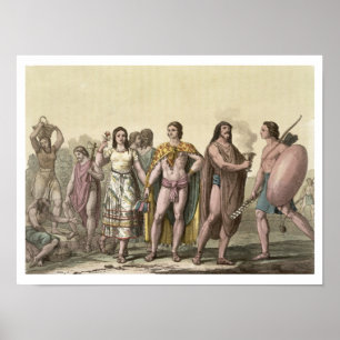 Poster Figurinos dos mexicanos (gravura a cores)