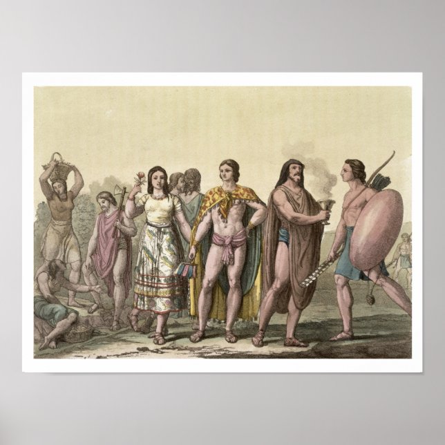 Poster Figurinos dos mexicanos (gravura a cores) (Frente)