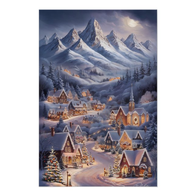 Pôster Fijne Kerstfeest Winter Wonderland Greeting Card  (Frente)