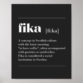 Poster Fika definition the coffee break from Sweden T-Shi