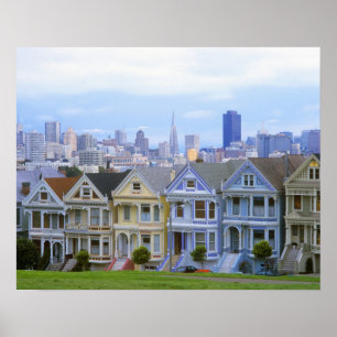 Pôster Fila de casas vitorianas