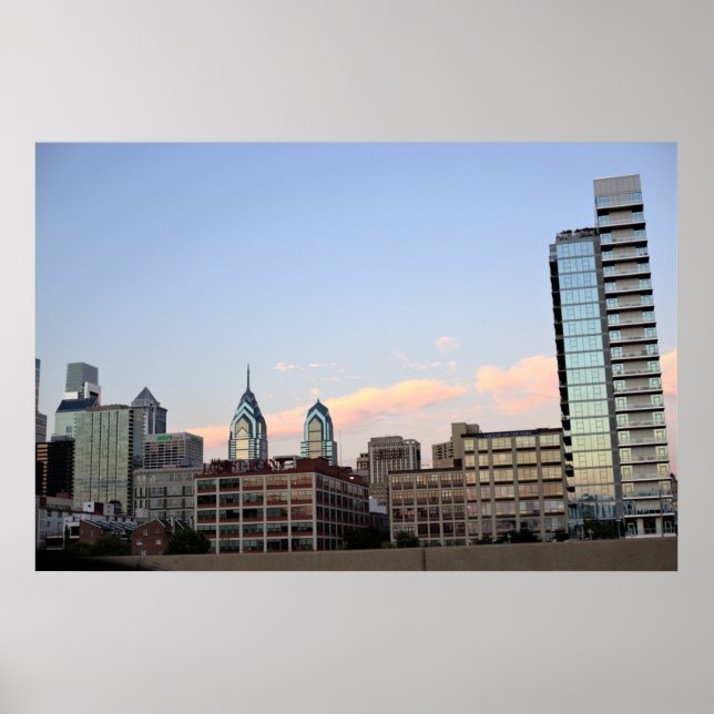 Poster Filadélfia Skyline Sunset Foto (Frente)