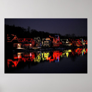 Pôster Filadélfia's Boathouse Row no Natal