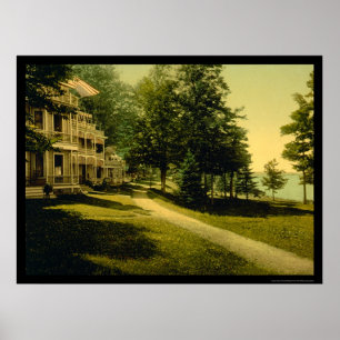 Pôster Fileira da casa de campo em Chautauqua, NY 1898
