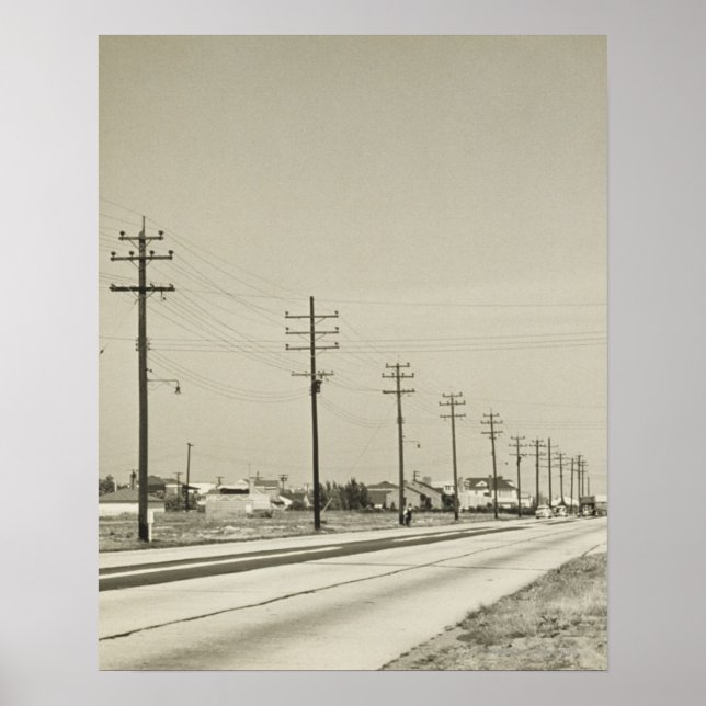 Pôster Fileira de polos elétricos (Frente)