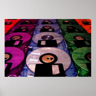 Poster Fileiras dos discos flexíveis