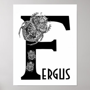 Poster Filha espírita personalizada F Nome Furgus Beatles