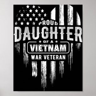 Poster Filha Orgulhosa Vietnã Vet Pai Veteranos Dia Ameri