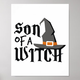 Poster Filho Bonito De Uma Bruxa Camiseiros De Halloween