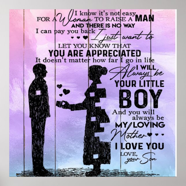 Poster Filho Da Minha Mãe Carta, Presente De Aniversário  (Frente)