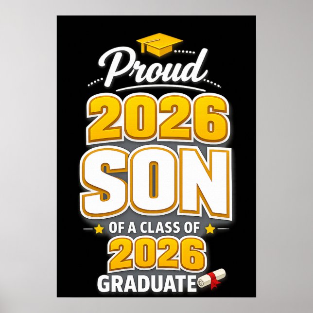 Poster Filho Orgulhoso de um Graduado da Turma de 2026 gr (Frente)