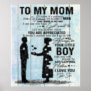Poster Filho Para A Mãe Presente, Personalize A Carta Pa