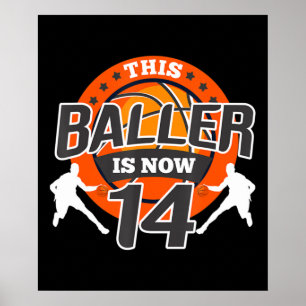 Poster Filho Presente De Um Garoto De Basquete De 14 Anos