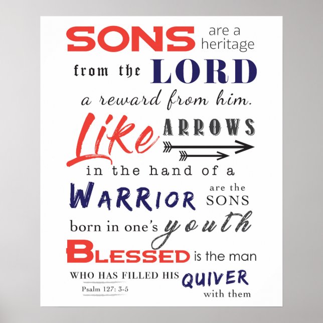 Poster Filhos são uma herança do Senhor (Frente)