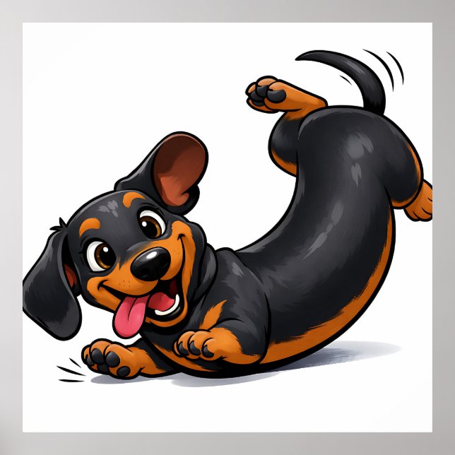Poster Filhote brincalhão de Dachshund  (Frente)