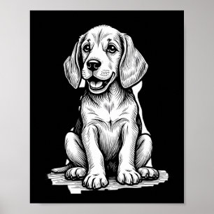 Poster Filhote de Beagle adorável, amante de animais da f