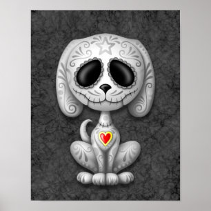 Poster Filhote de cachorro cinzento do açúcar do zombi