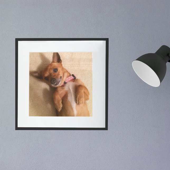 Poster Filhote de cachorro dachshund marrom em pose de ba (Criador carregado)