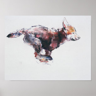 Poster Filhote de cachorro de lobo Running