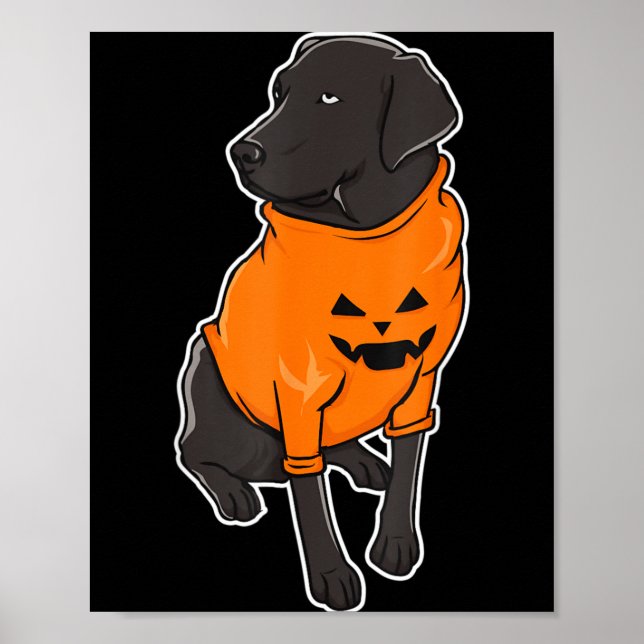 Poster Filhote de cachorro labrador preto mestiço Hallowe (Frente)