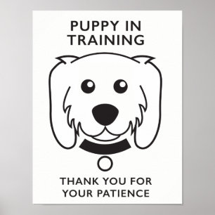Pôster Filhote de cachorro no sinal do treinamento