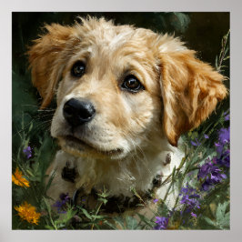 Poster Filhote Dourado Olhar da Flor Silvestre