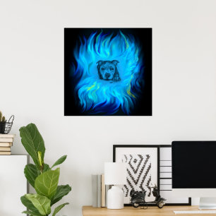 Poster Filhote Staffy Azul