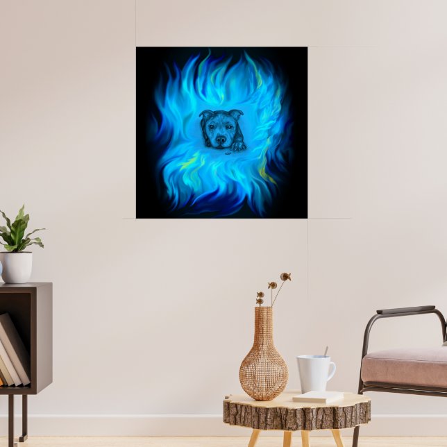 Poster Filhote Staffy Azul (Sala de Estar 3)