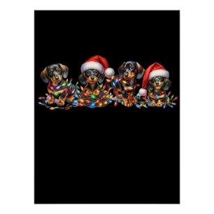 Pôster Filhotes de Dachshund de Natal