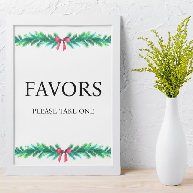 Poster Filial de Natal Favorece Chá de fraldas (favors baby shower sign)