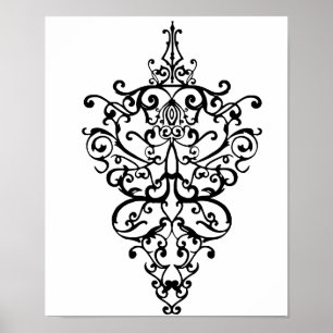 Pôster Filigree preto