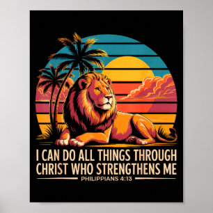 Poster Filipenses Cristãos 4 13 Leão Religioso Força 