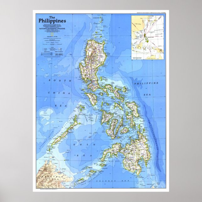 Poster Filipinas: 1986 MAP pormenorizado ... (Frente)