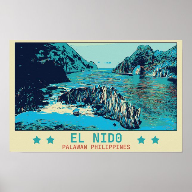Poster Filipinas, El Nido Palawan: maravilha do Posto da  (Frente)