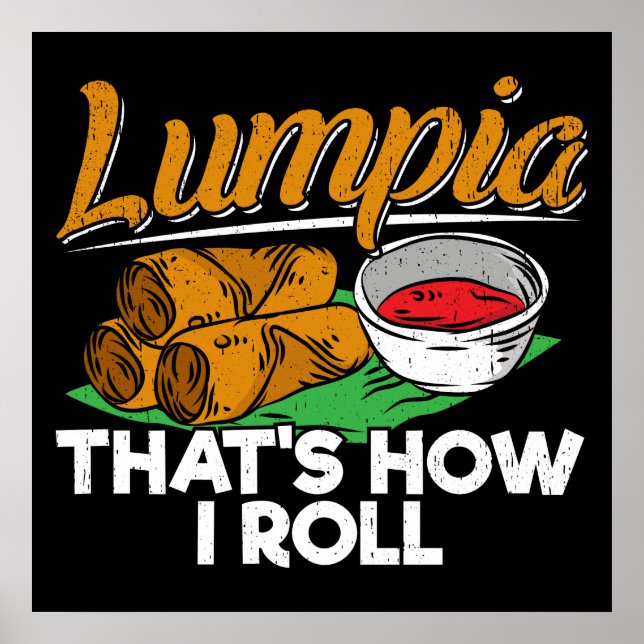 Poster Filipinas Lumpia Comida Citação Filipino (Frente)