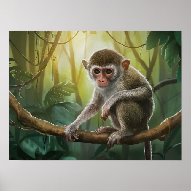 Poster Filipinas: Macaco Tarsier em Habitat Natural (Frente)