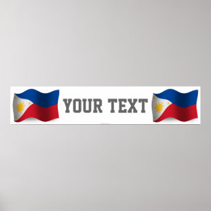 Pôster Filipinas que acenam a bandeira da bandeira
