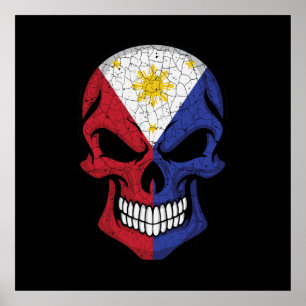 Poster Filipinas sorrindo Sinalizador do crânio