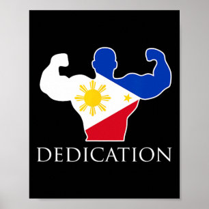 Poster Filipino Weightelevando Filipinas Flag Bodybuildin