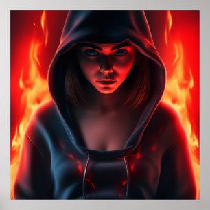 Poster Fille Super Héros