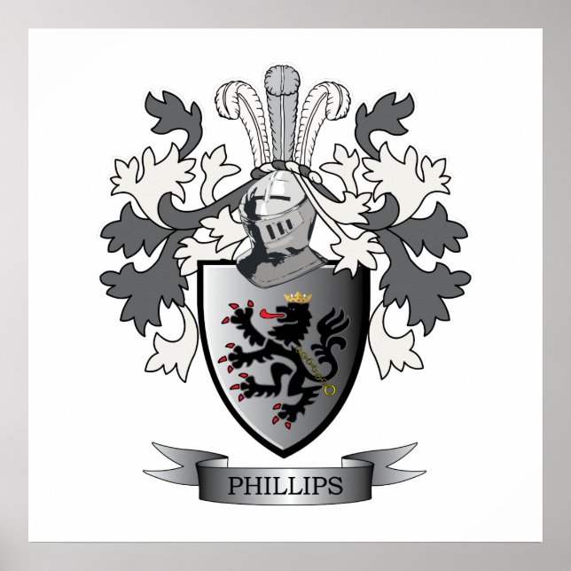 Pôster Fillips Family Crest Casaco de Braços (Frente)