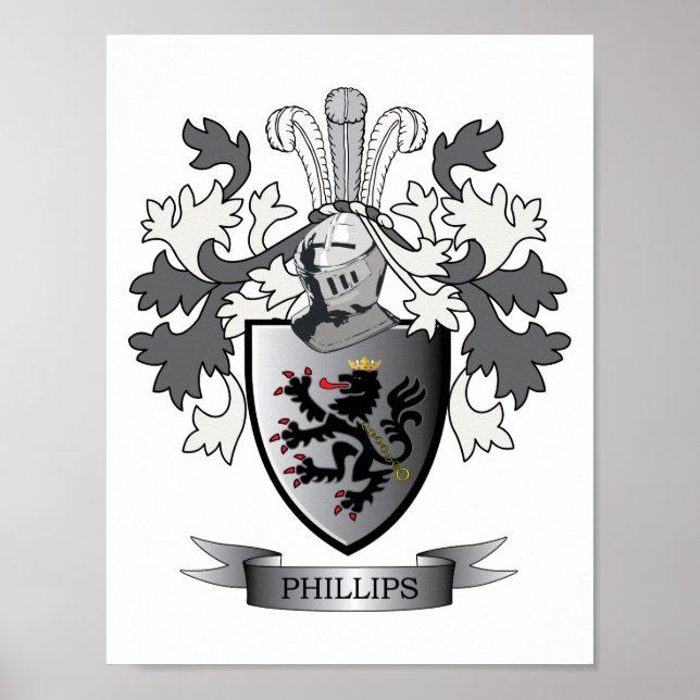 Pôster Fillips Family Crest Casaco de Braços (Frente)