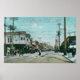 Pôster Fillmore Street View 1 Year After Fire of 1906