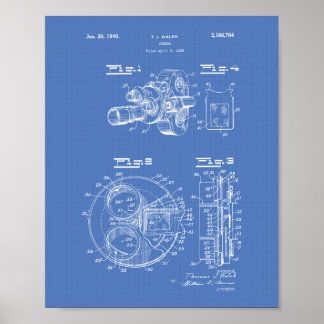 Pôster Filme Câmera 1940 Patent Art - Blueprint