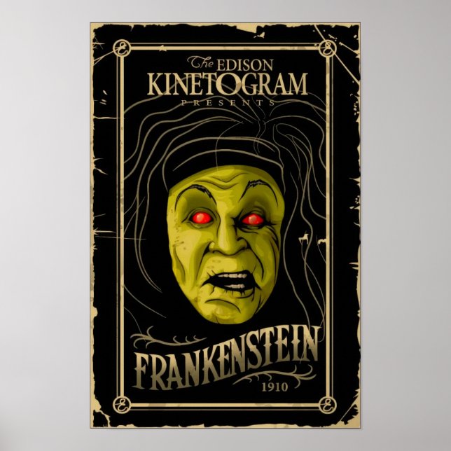 Poster Filme Clássico Frankenstein 1910 (Frente)