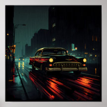 Filme Noir de Alto Contraste: Condução Noturna com